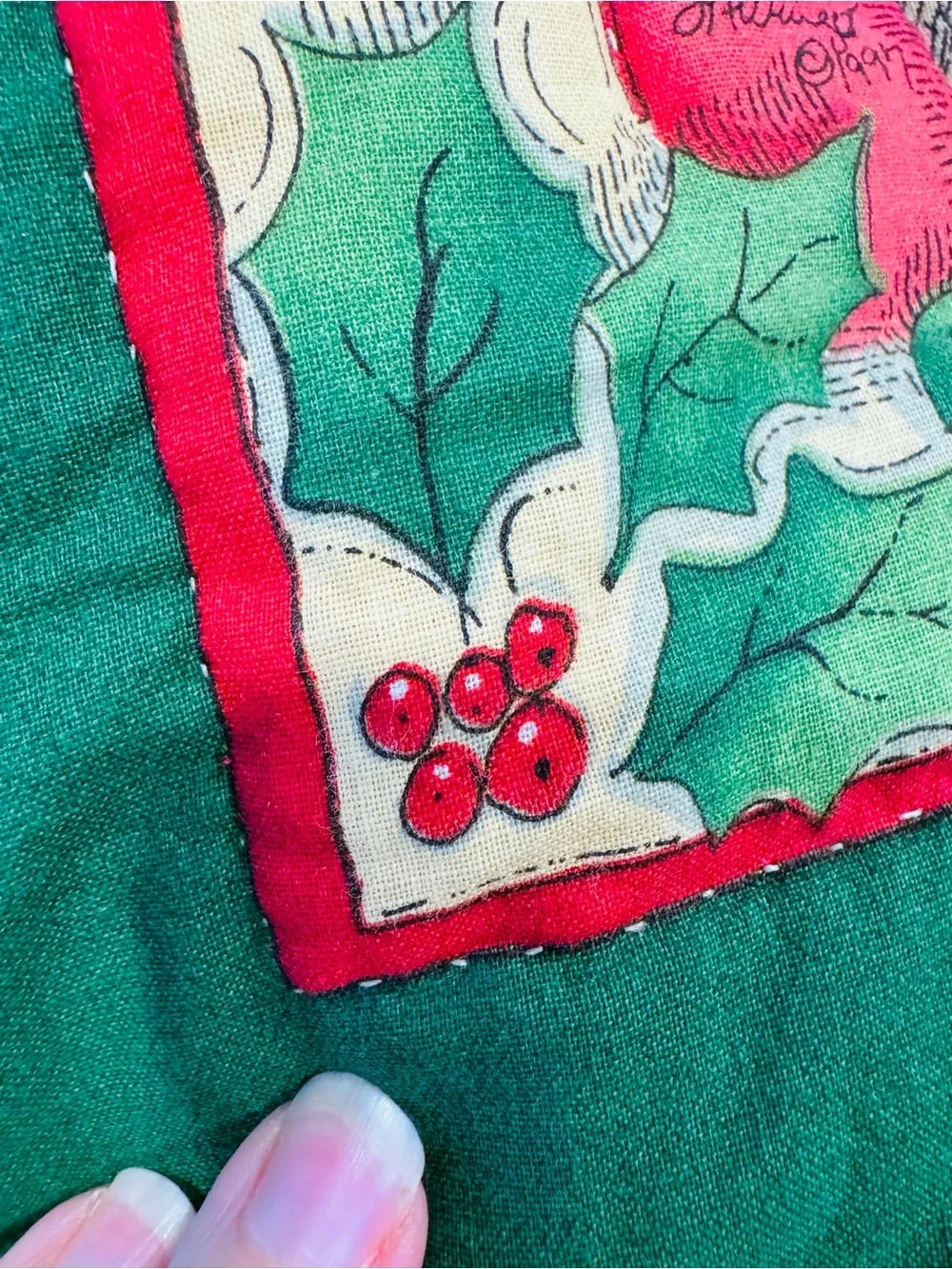 Vintage Santa Christmas Holiday Panel Quilt